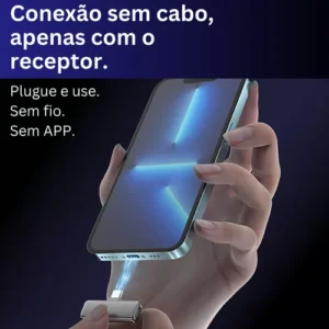 Microfone Sem Fio Duplo Lapela Profissional iPhone Android - Imagem 4